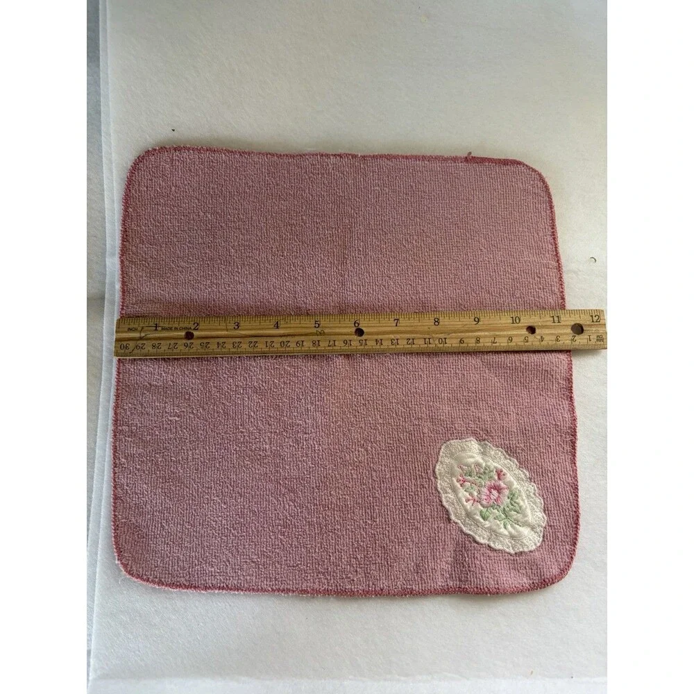 Vintage Cannon USA Bathroom Towels (5) Pink Embroidered